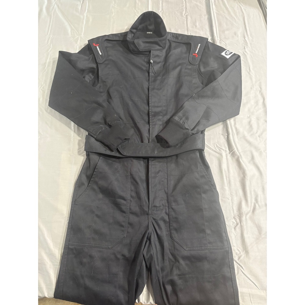 J-Racing Black Fire Resistant Racing Suit SFI 3-2A/1 Certified Size Small‎ S